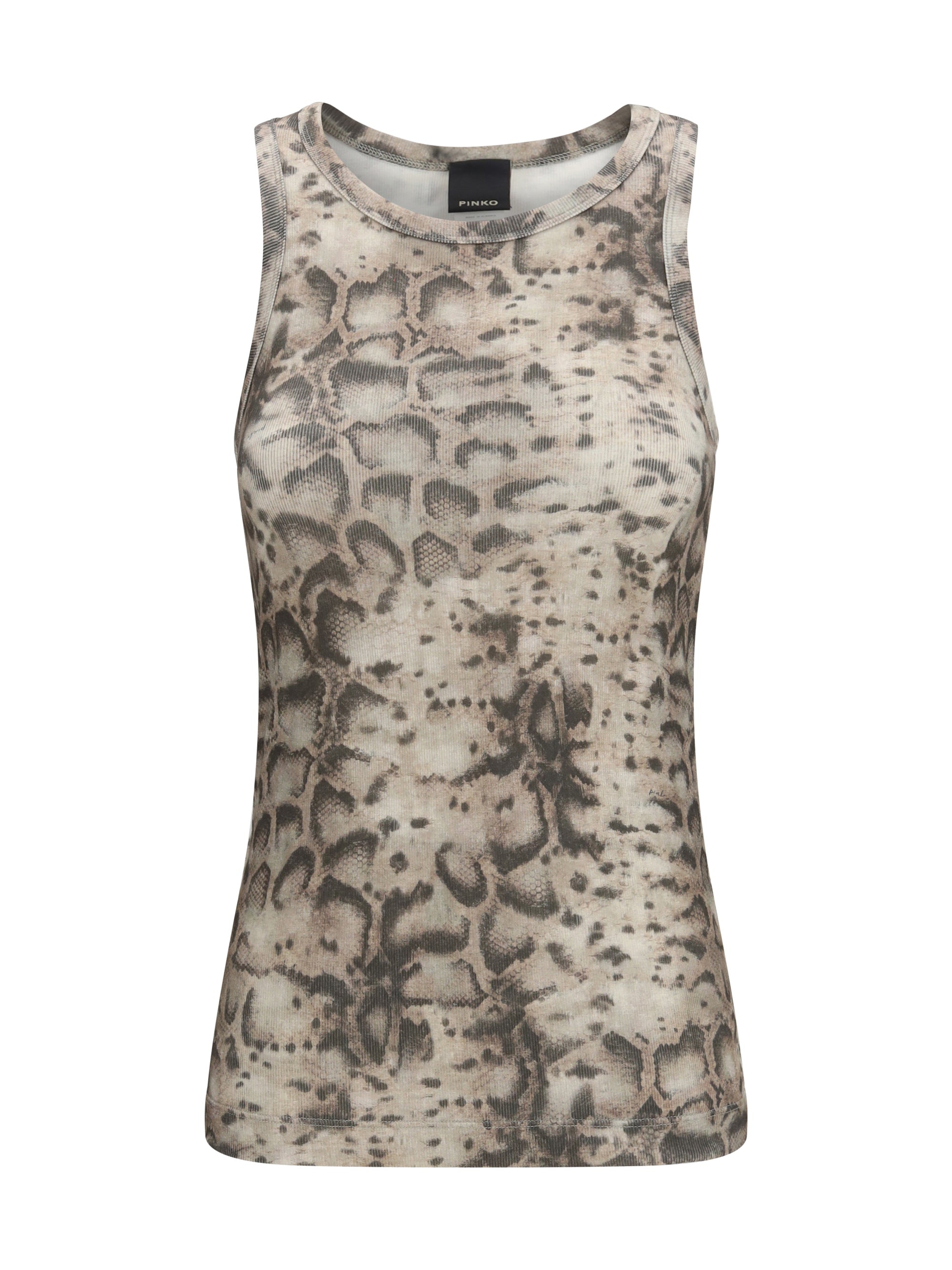snakeskin-print tank top