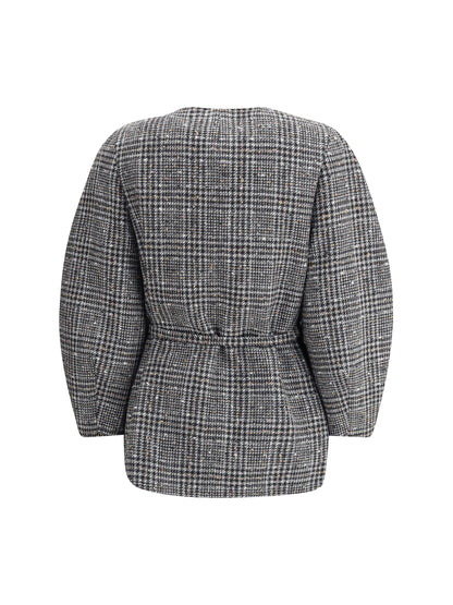 FENDI 40 wool and cotton tweed blouson jacket