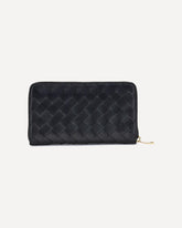 Bottega Veneta Intrecciato Zippered Wallet Black