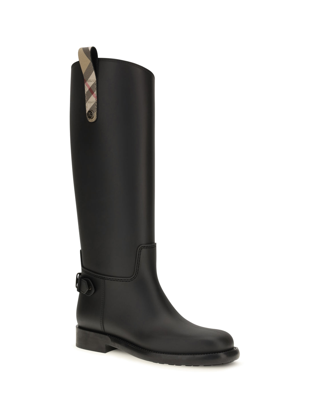 BURBERRY 36 cavalier check detail knee-high boots