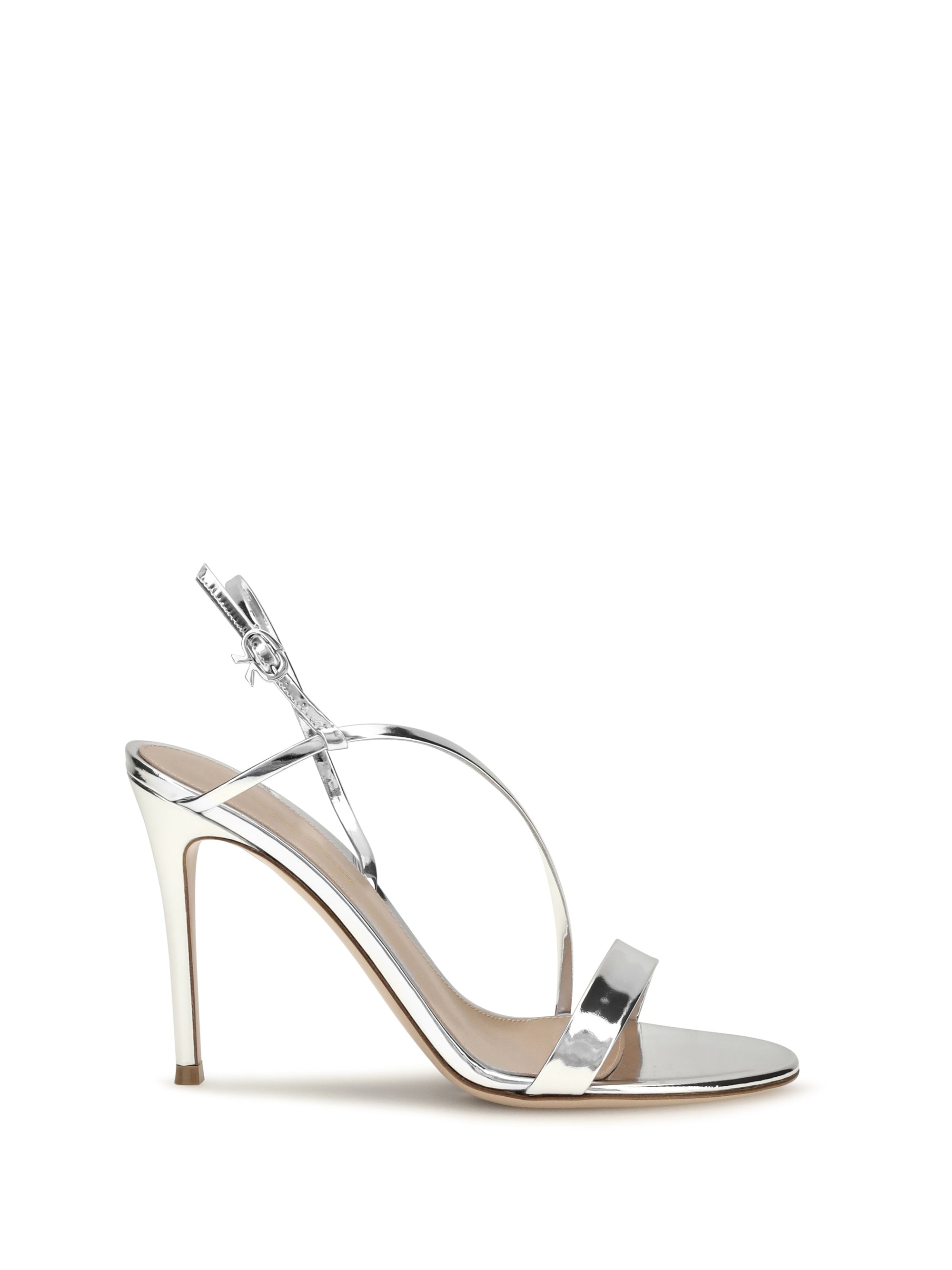 manhattan metallic-effect leather sandals