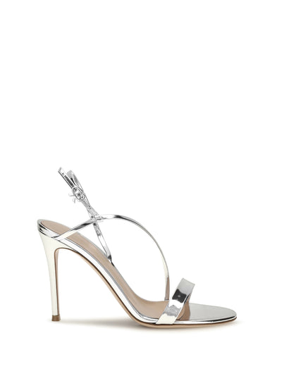 manhattan metallic-effect leather sandals