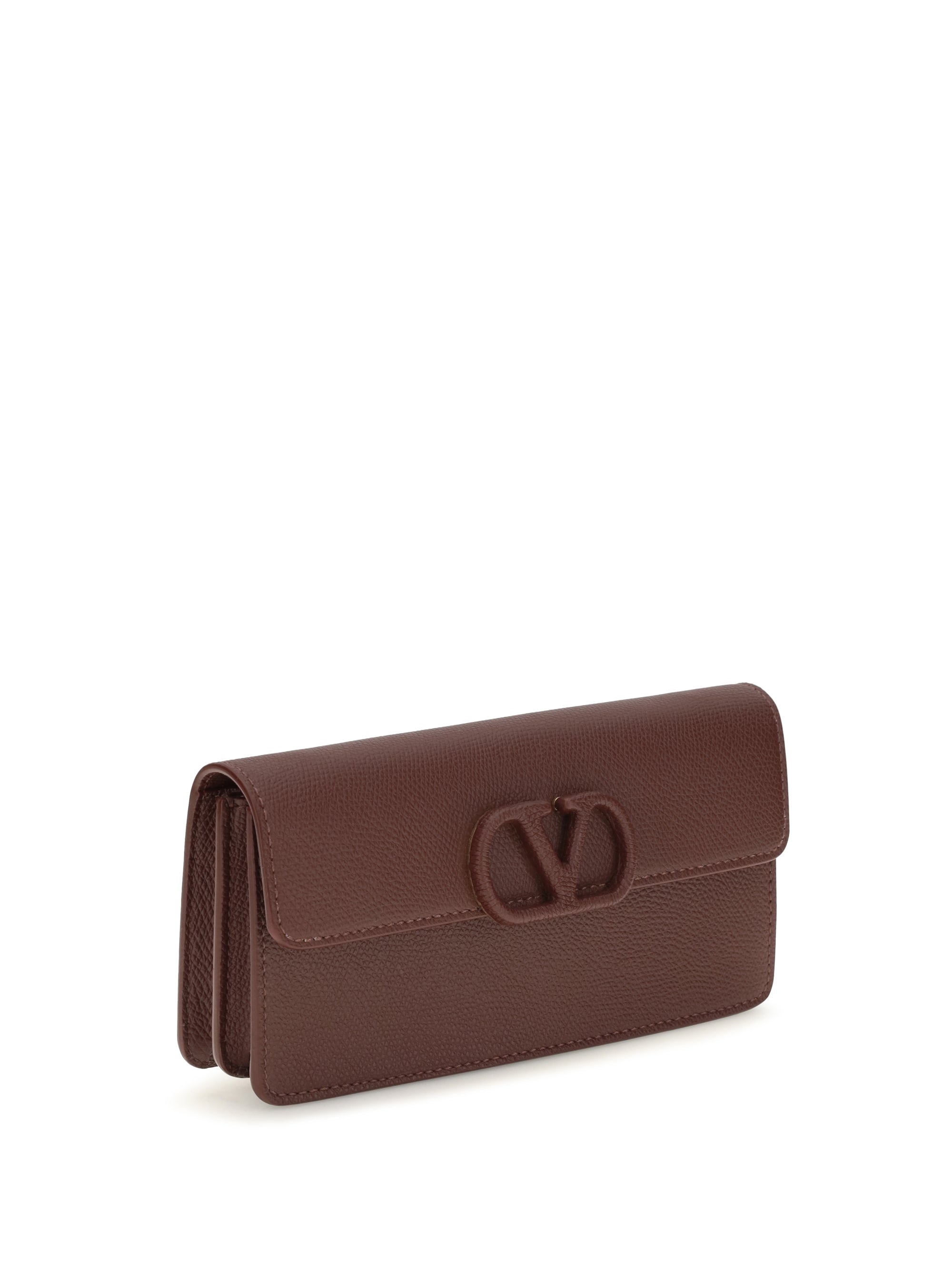 vlogo signature grainy calfskin chain wallet