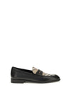 opal leather and check loafers