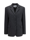 pinstripe wool blazer