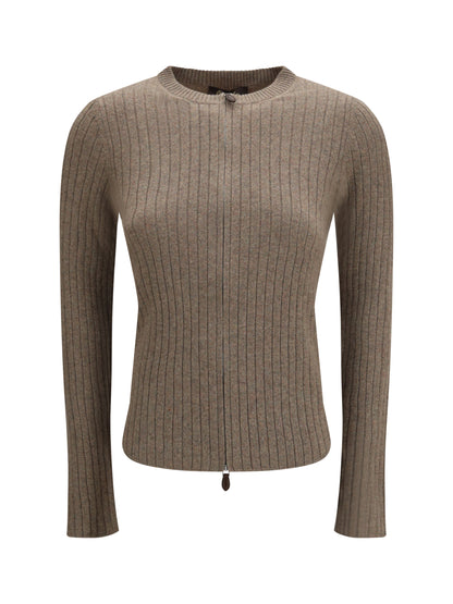 LORO PIANA 42 coste bomber-style knit