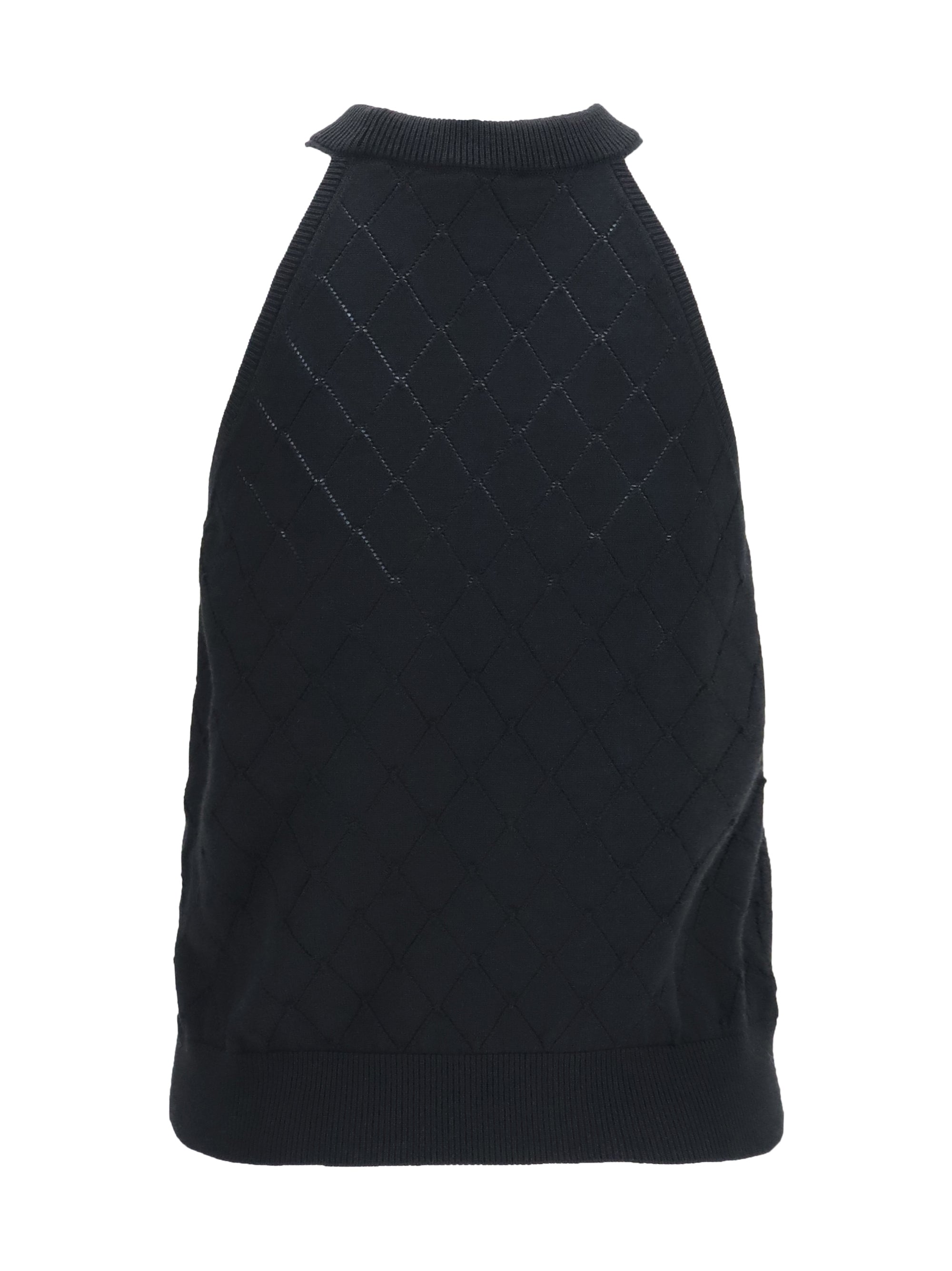 sleeveless wool crewneck top