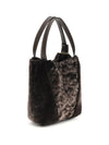 shearling small spin tote bag