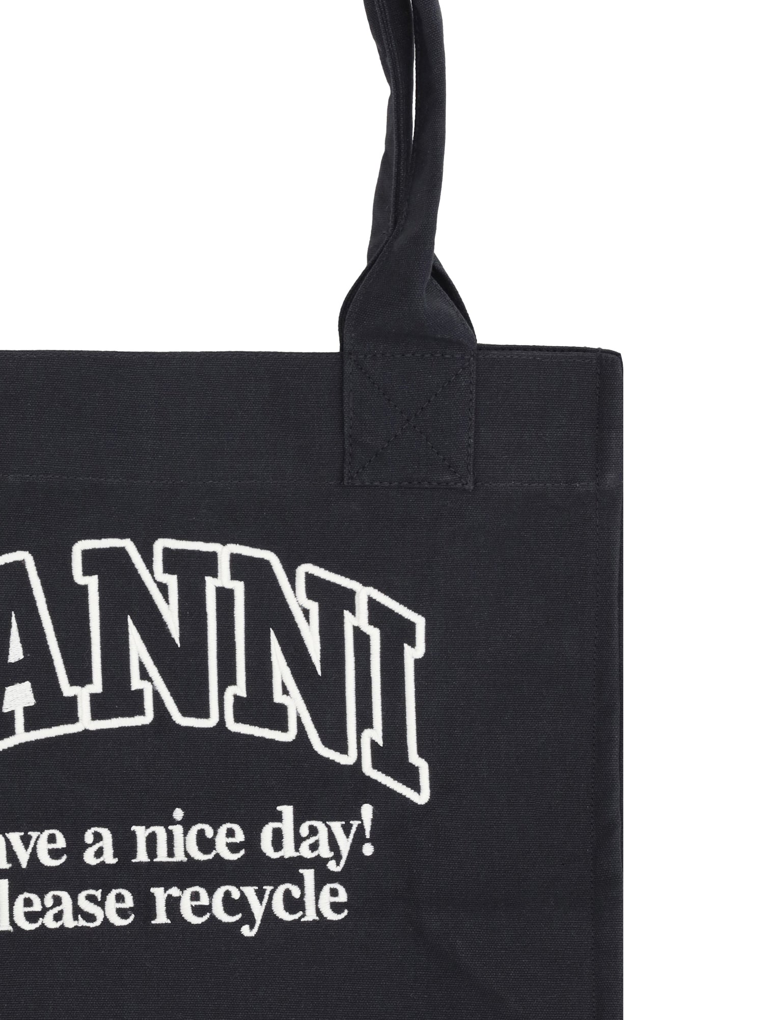 GANNI OS cotton tote bag