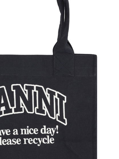 GANNI OS cotton tote bag