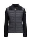 padded wool zip cardigan