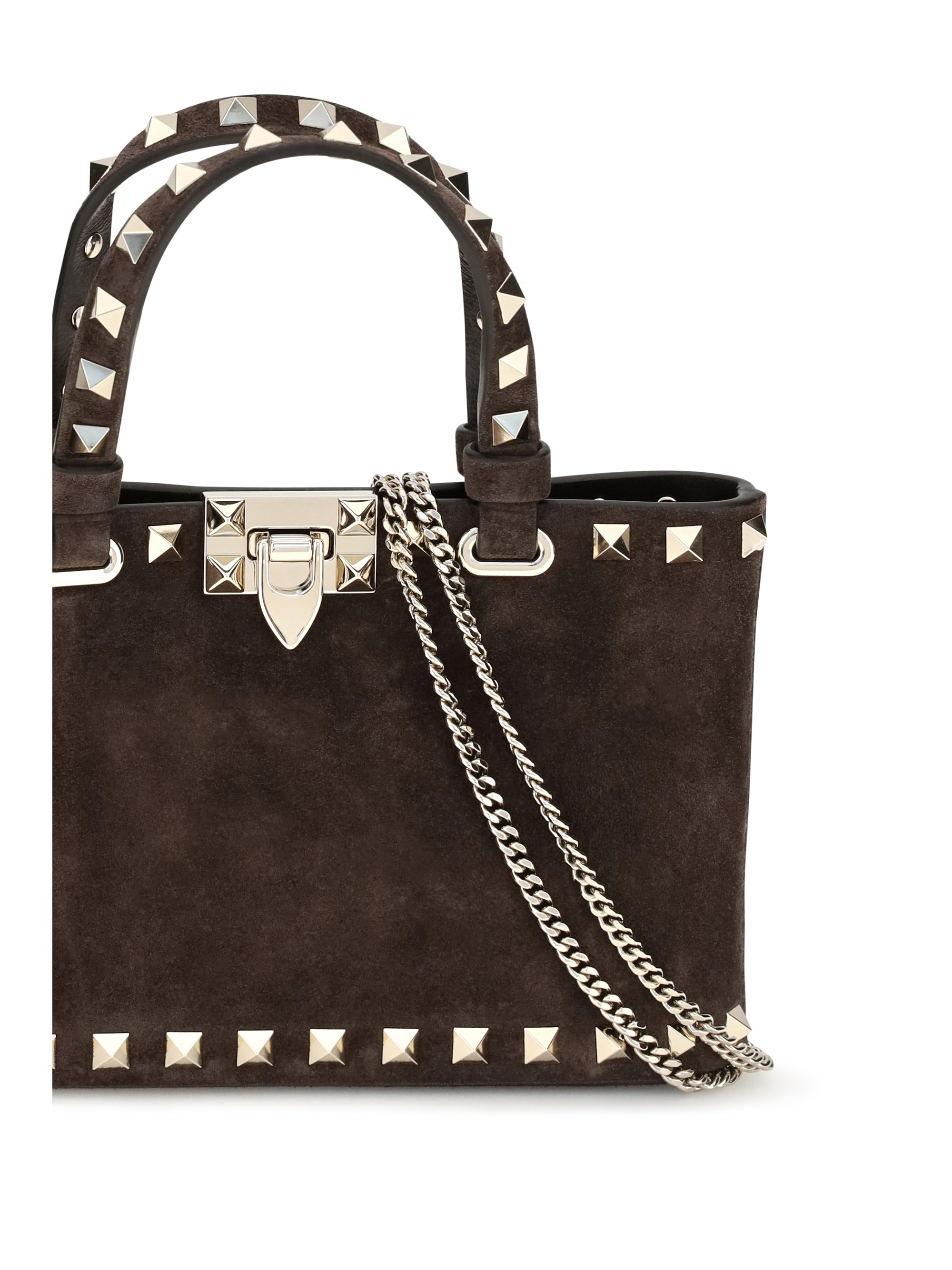 suede rockstud mini handbag