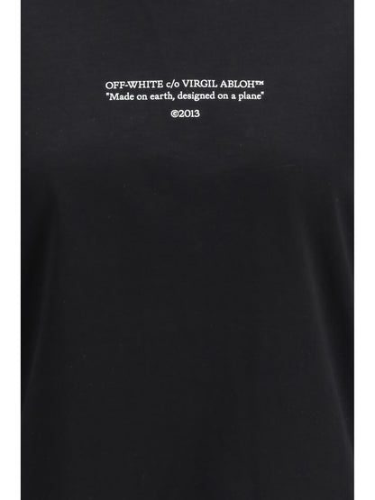 OFF-WHITE L made on earth, designed on a plane t-shirt