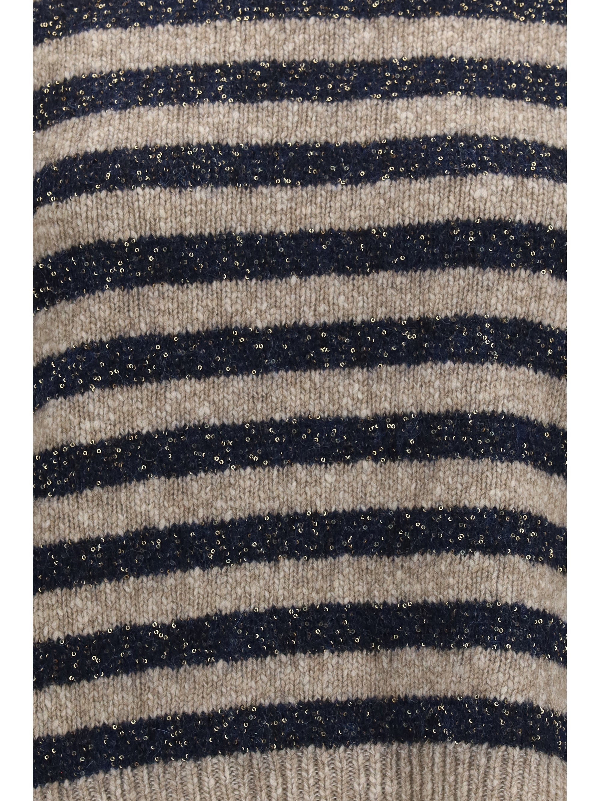 cashmere and wool striped sweater with lurex