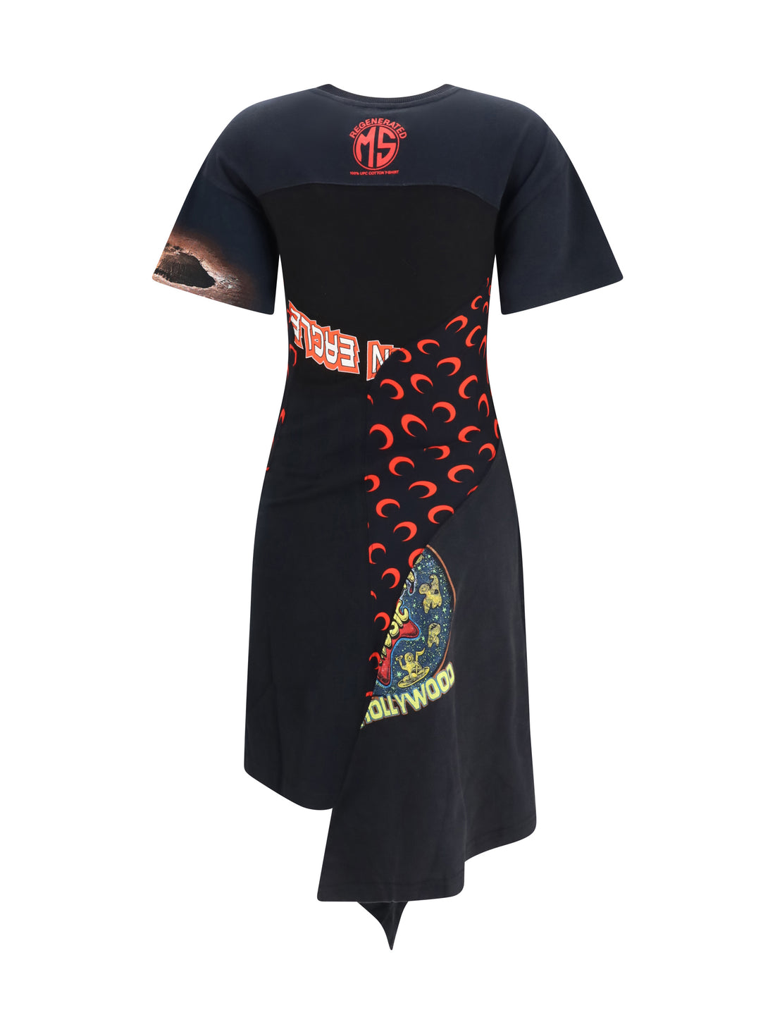 MARINE SERRE M asymmetric recycled jersey dress