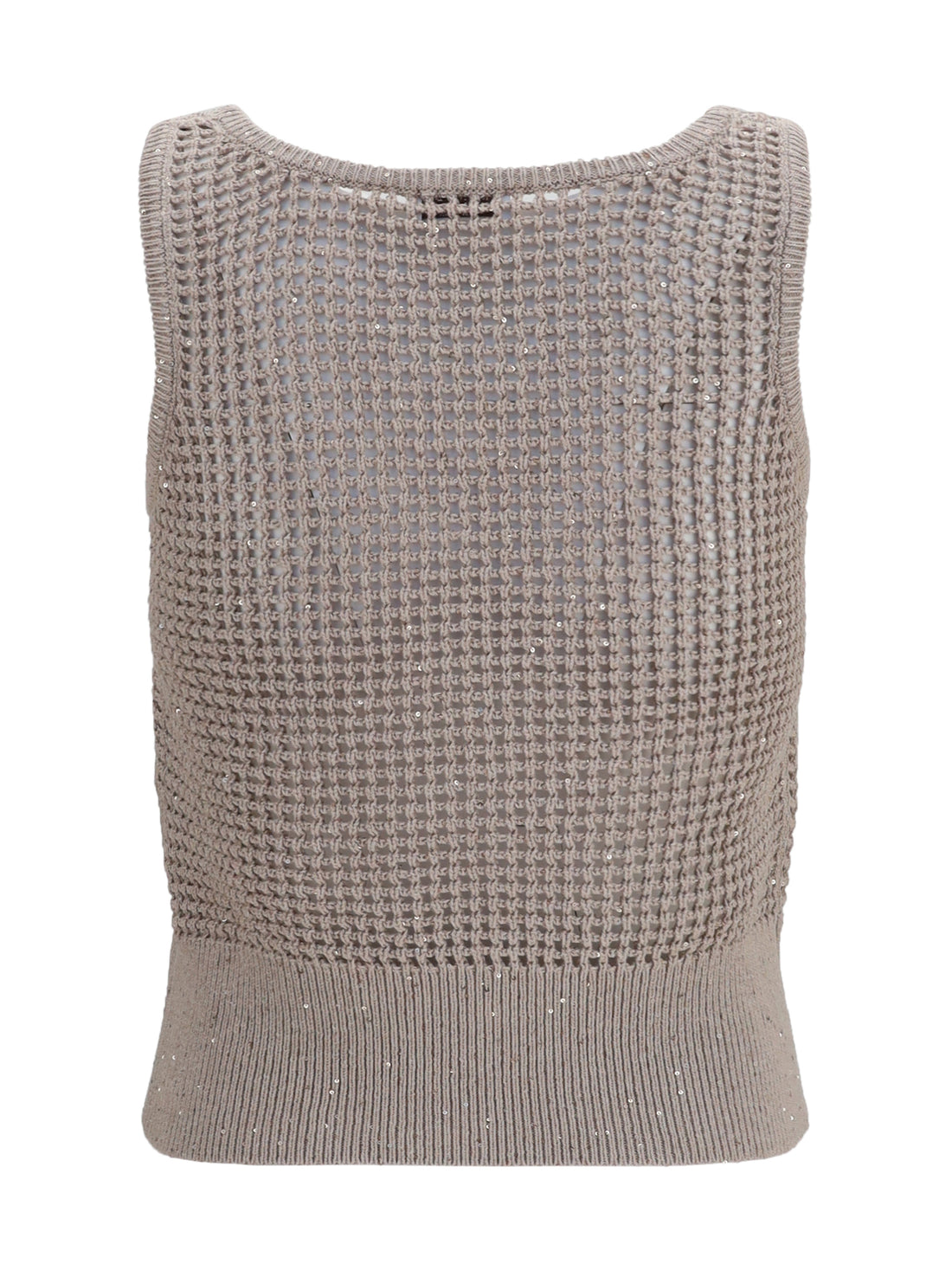 BRUNELLO CUCINELLI M perforated sequin tank top