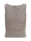 perforated sequin tank top