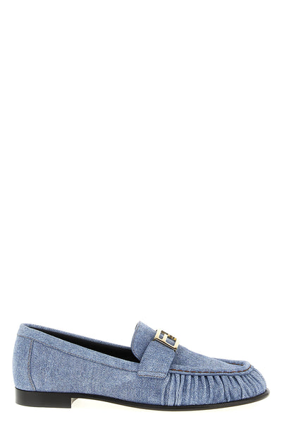 baguette cotton denim loafers