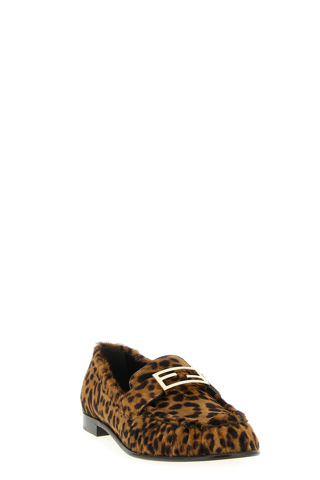 FENDI 40 baguette loafers in animal print pony hair