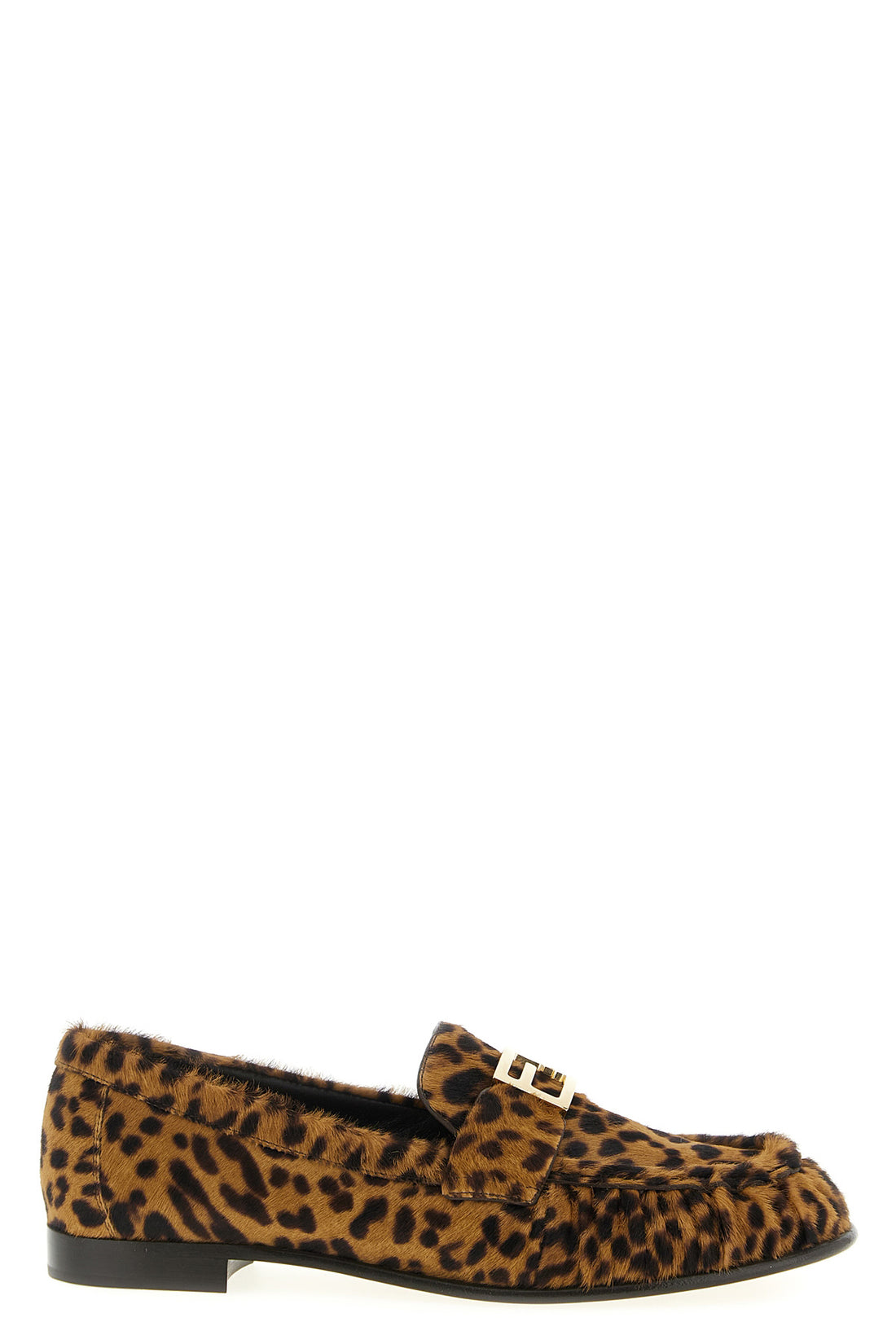 FENDI 40 baguette loafers in animal print pony hair
