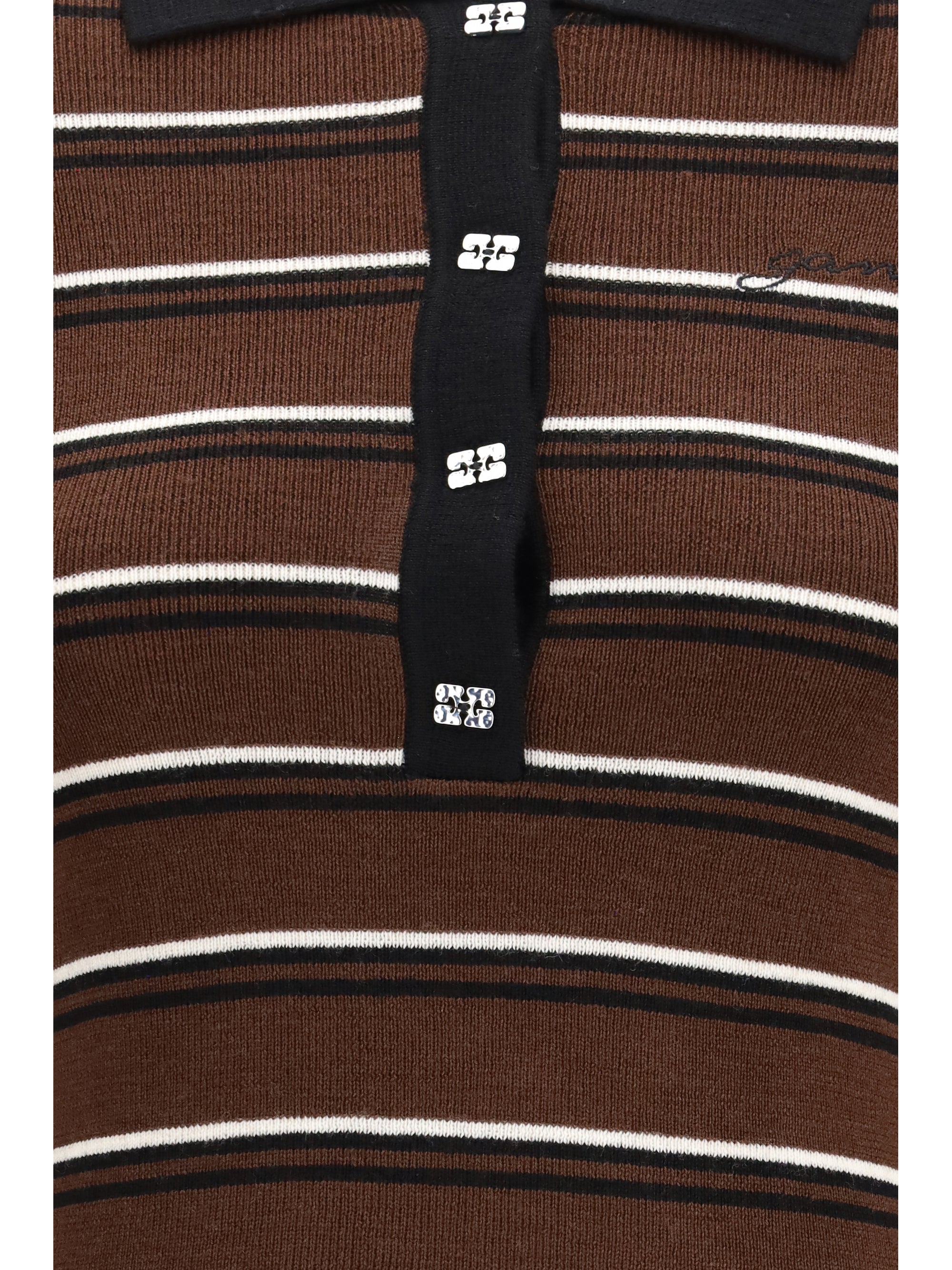 striped merino polo shirt