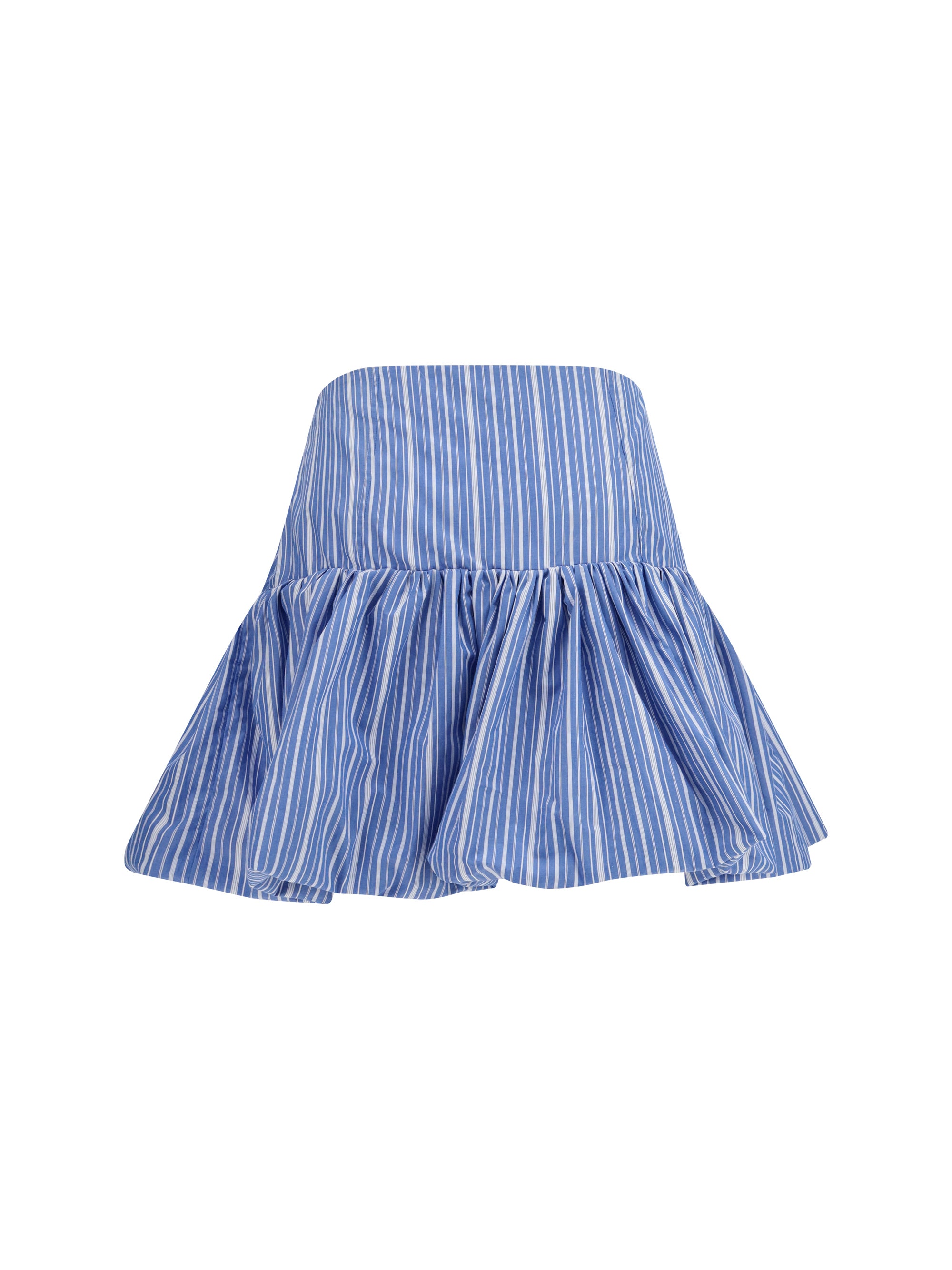 striped mini balloon skirt