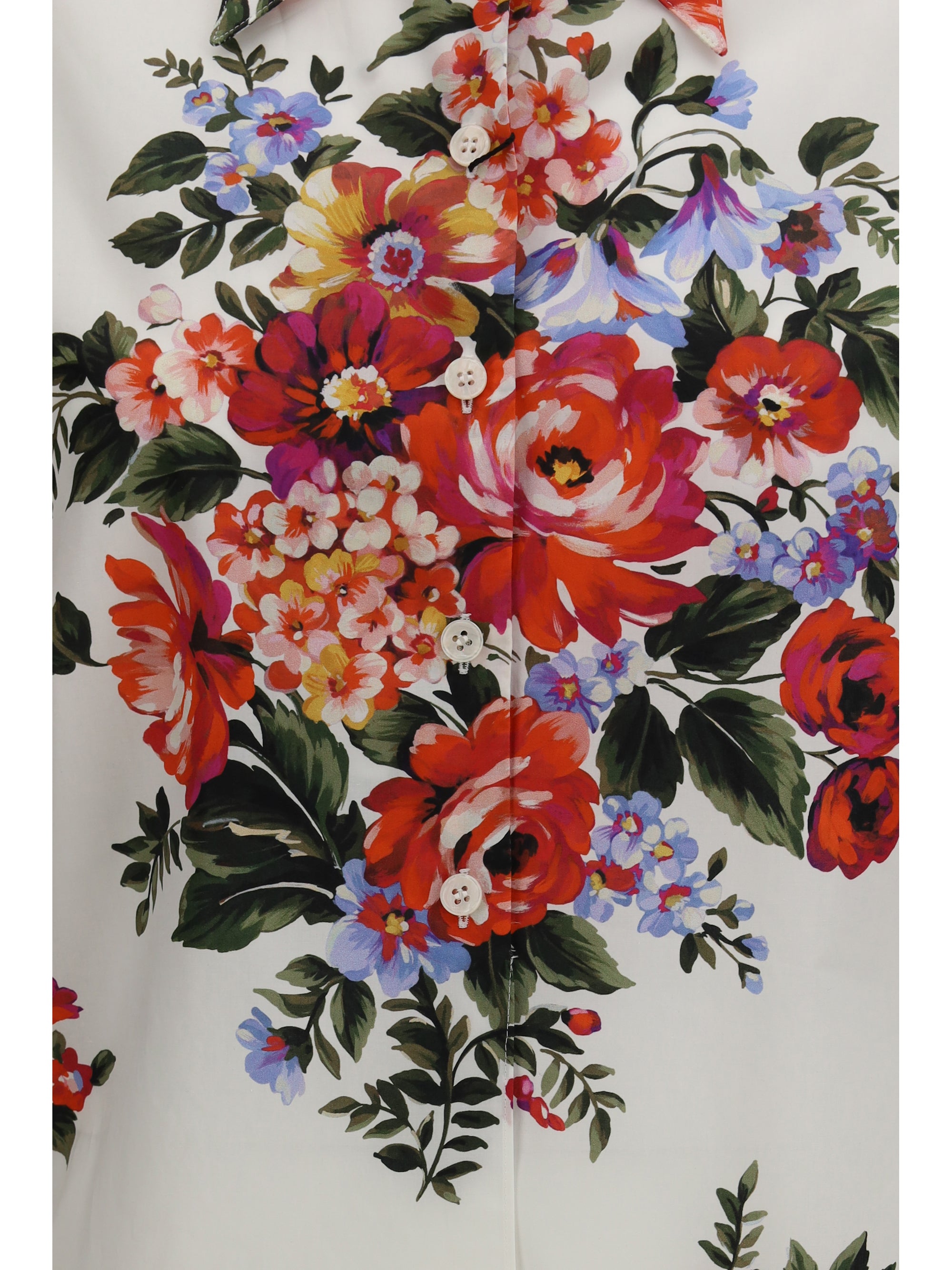 cotton shirt with bouquet print