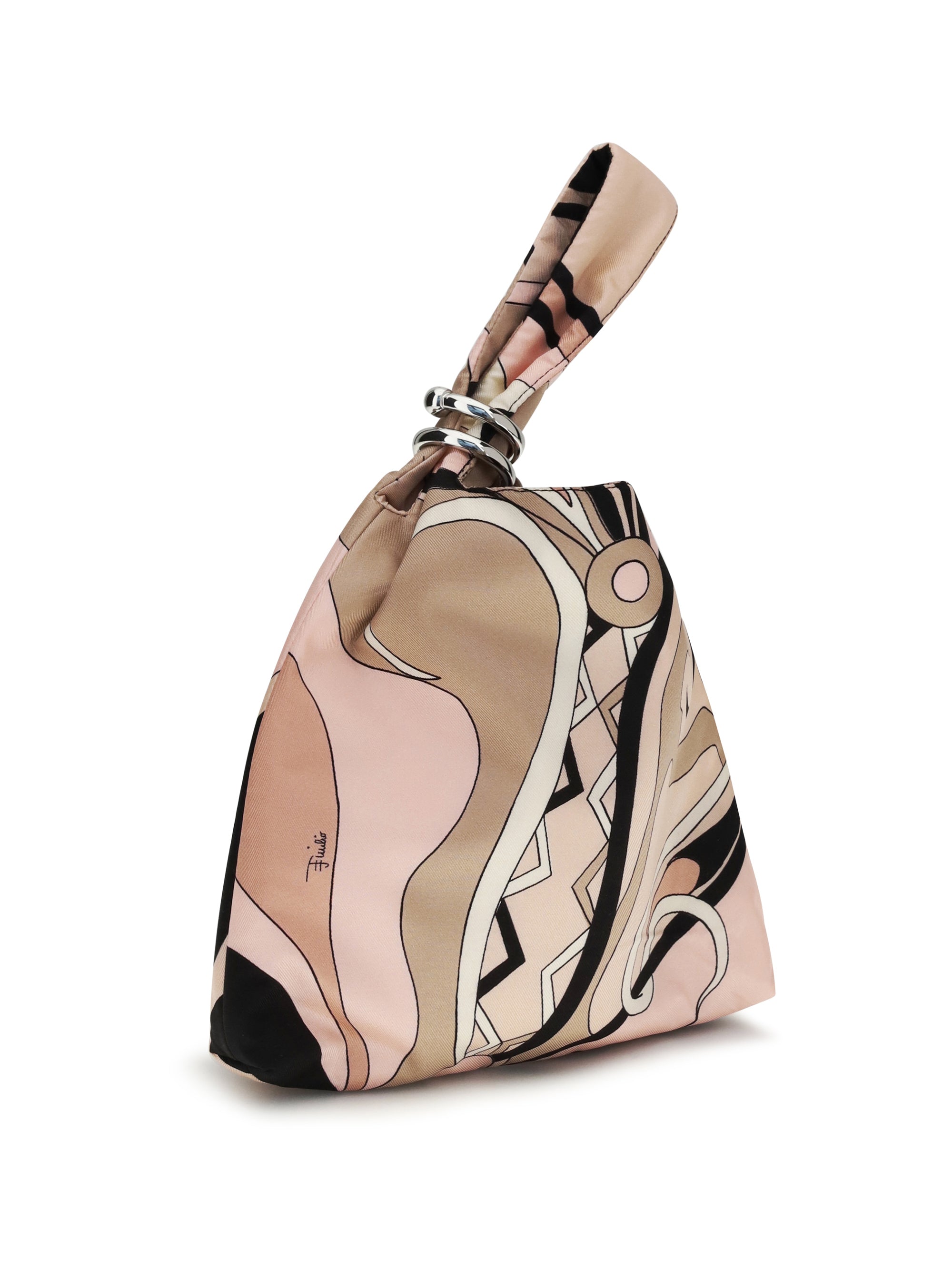 emilio silk clutch with orchid print