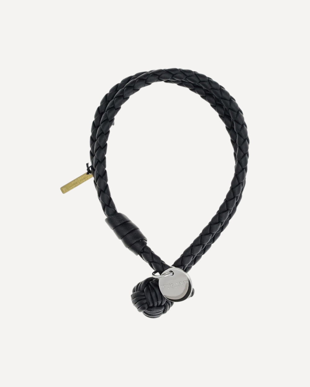 Bottega Veneta Knot Leather Bracelet Black