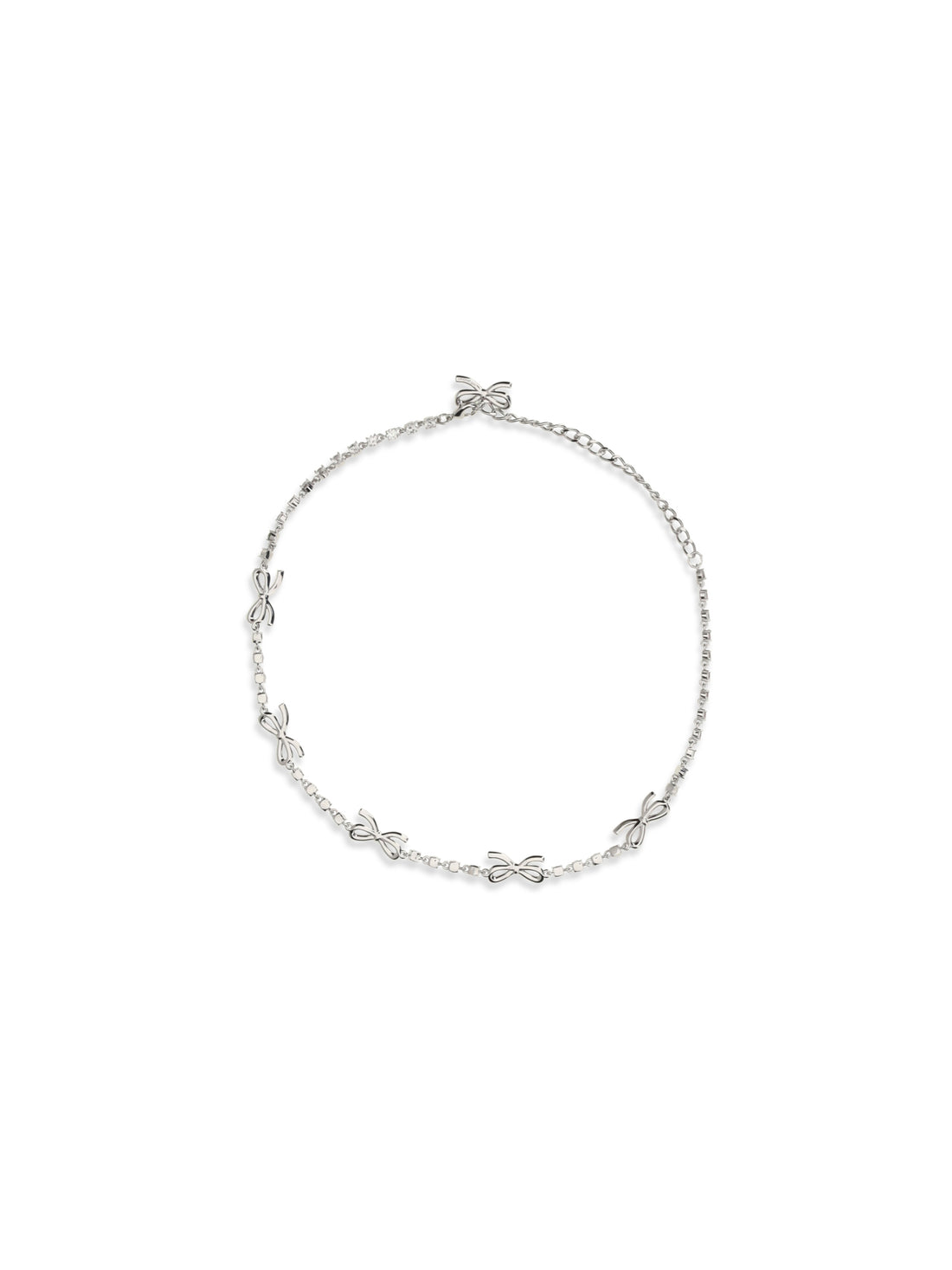 SELF-PORTRAIT OS crystal bow necklace
