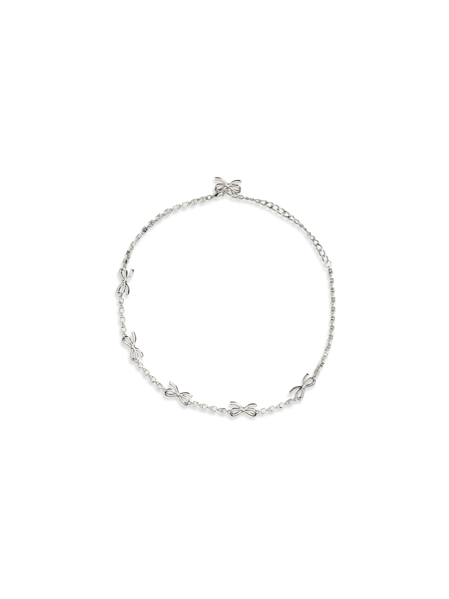 SELF-PORTRAIT OS crystal bow necklace