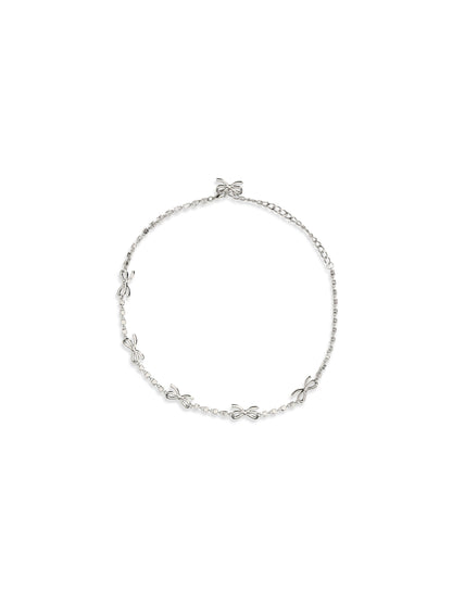 SELF-PORTRAIT OS crystal bow necklace