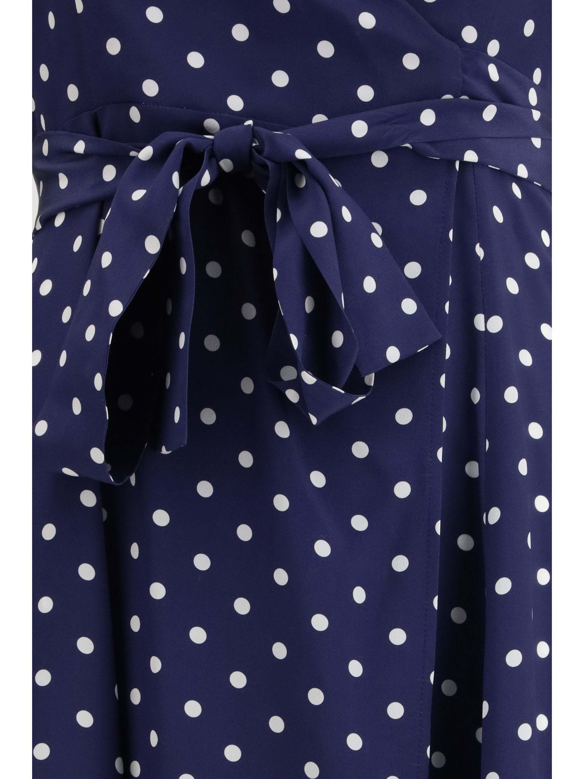 polka-dot silk dress