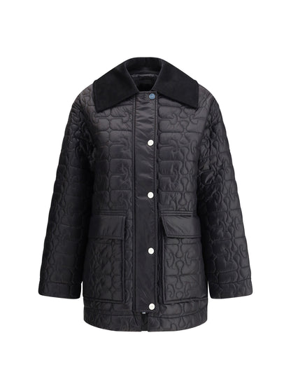 GANNI XXS-XS glossy finish down jacket 