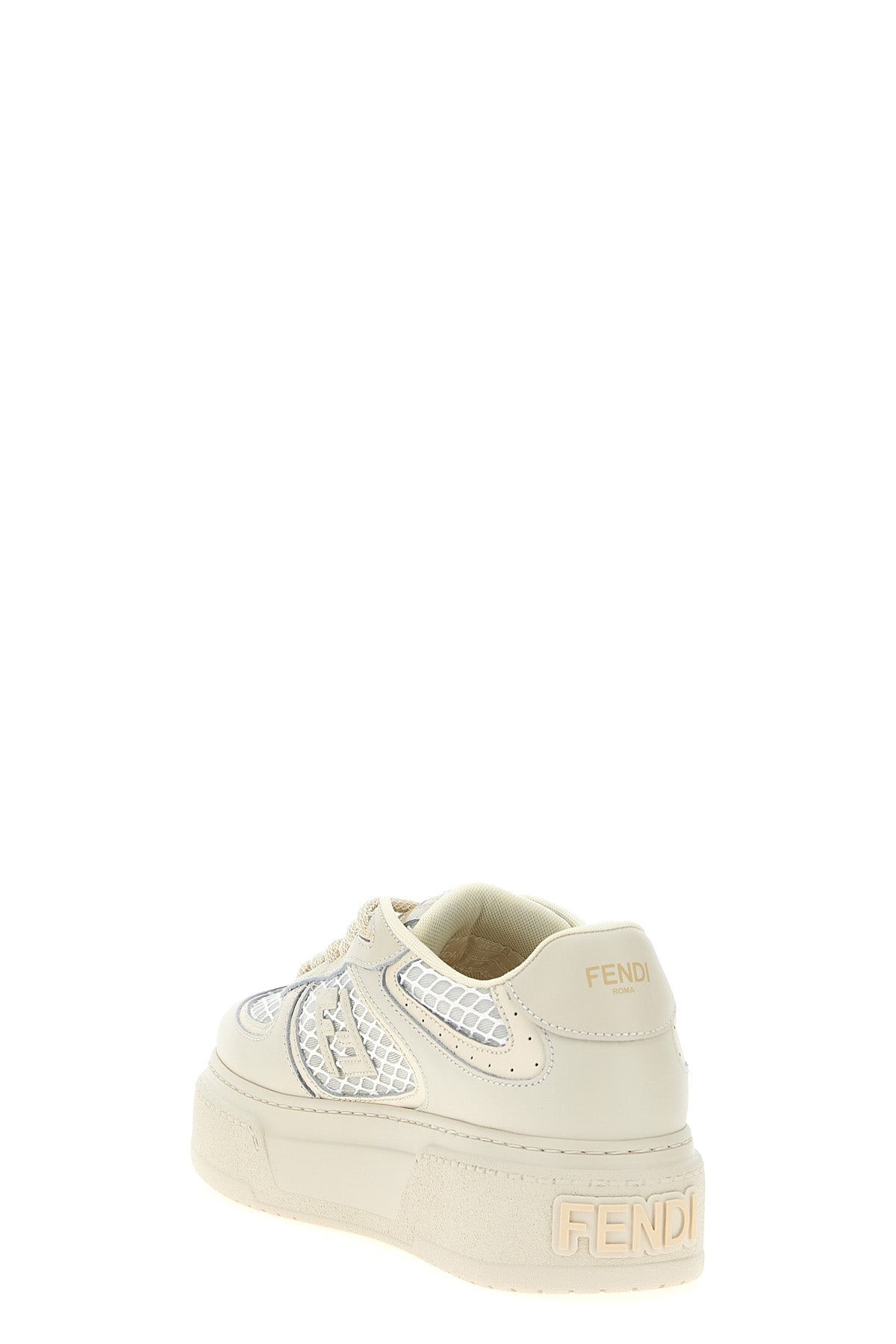 fendi match tech mesh and leather sneakers