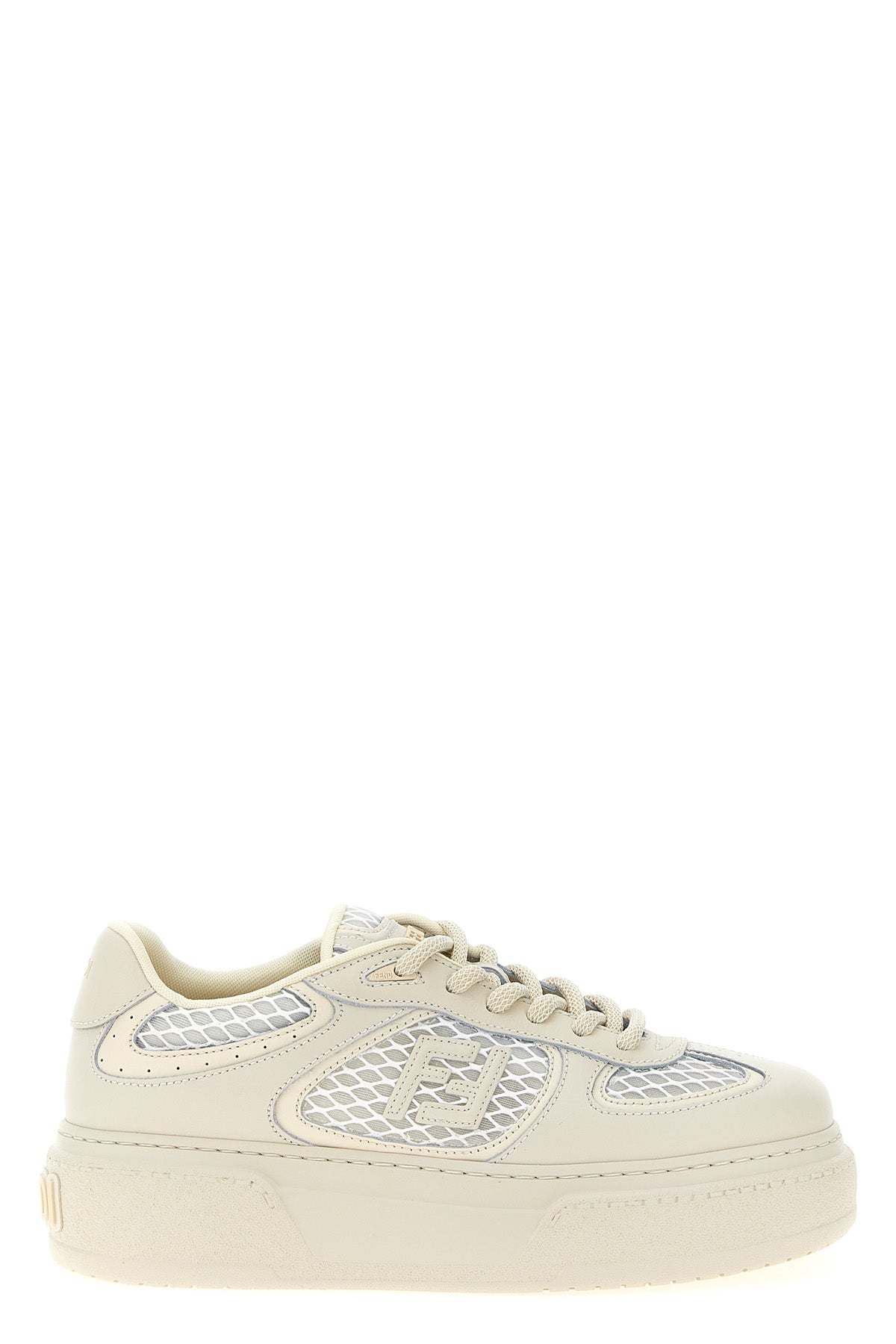 fendi match tech mesh and leather sneakers