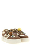 fendi match leather sneakers embossed logo on the heel