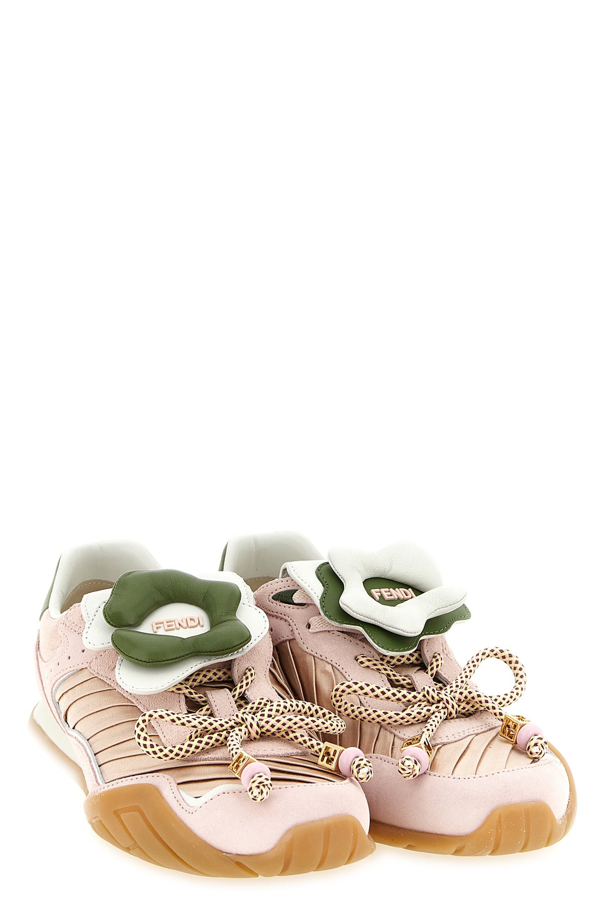 fendi wave pulse pleated satin sneakers