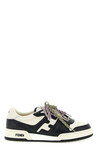 fendi match leather sneakers