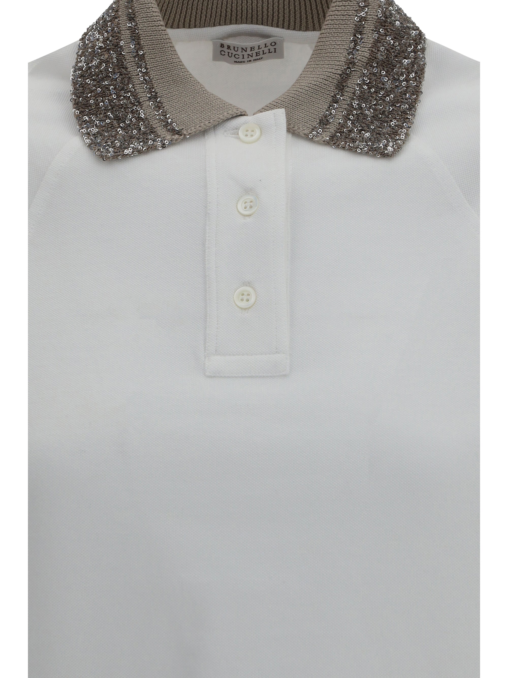 polo with embellished collar