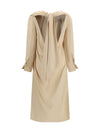 draped backless midi dress