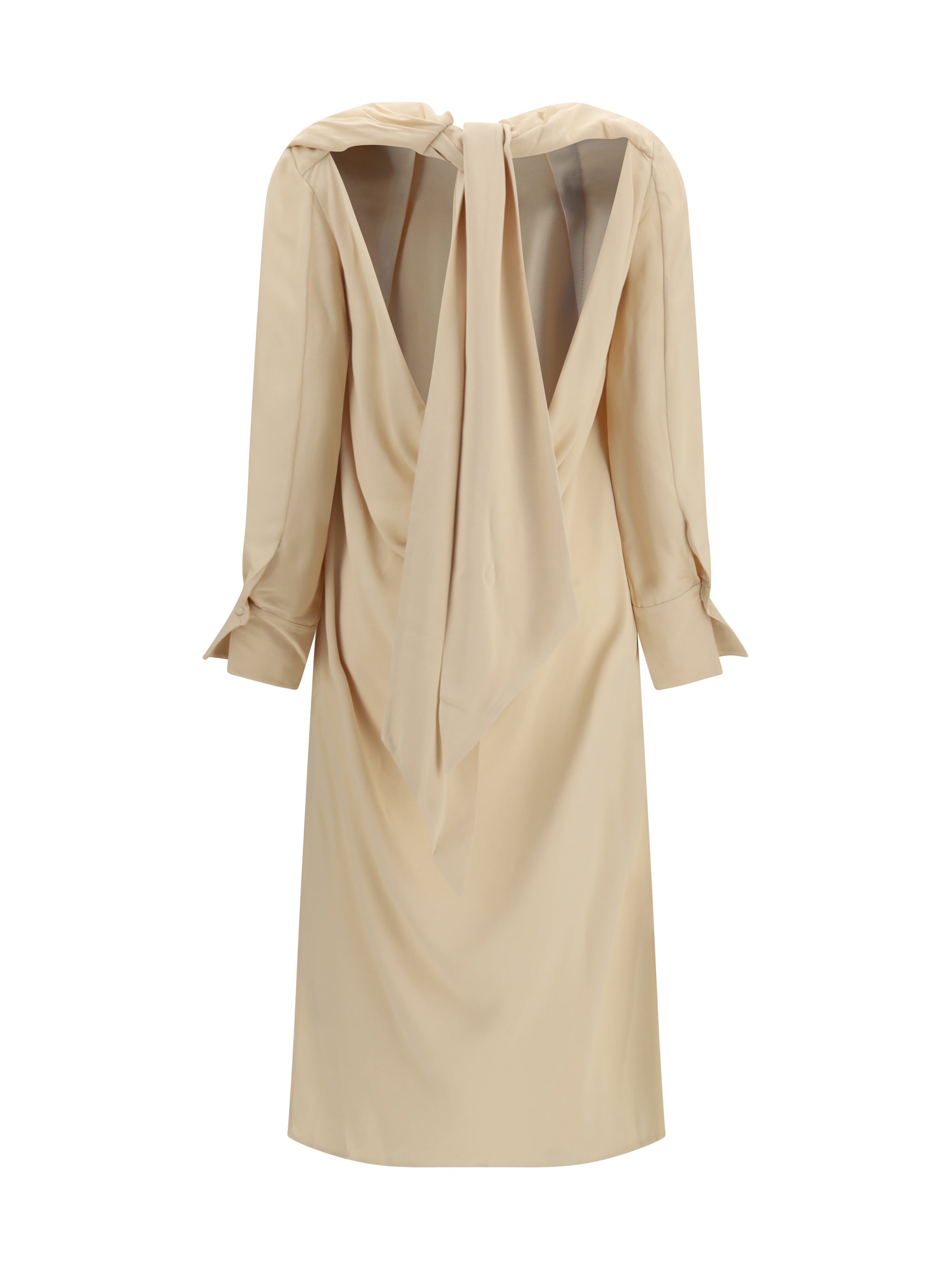 draped backless midi dress