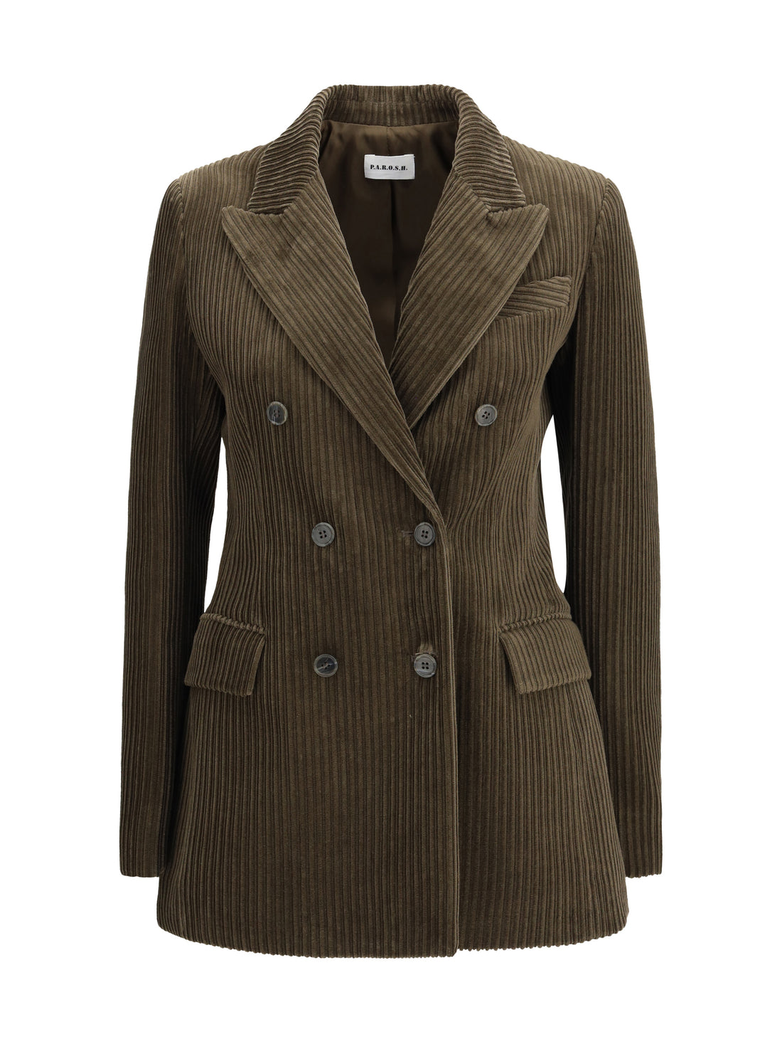 P.A.R.O.S.H. XS double-breasted blazer with ribbed fabric