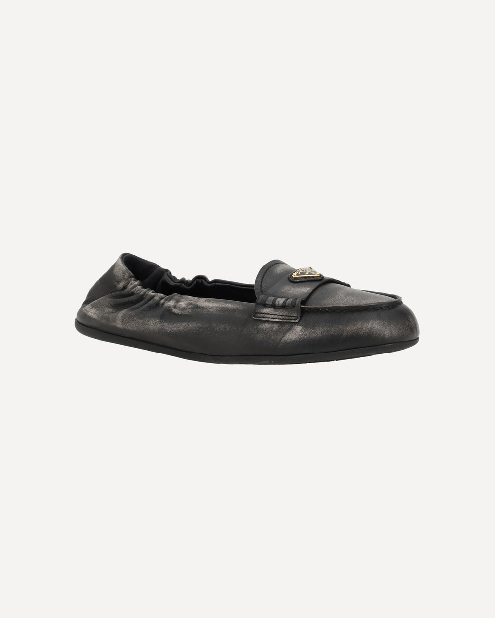 vintage-effect leather loafers