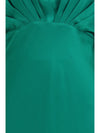 silk satin long dress with royal v-neck