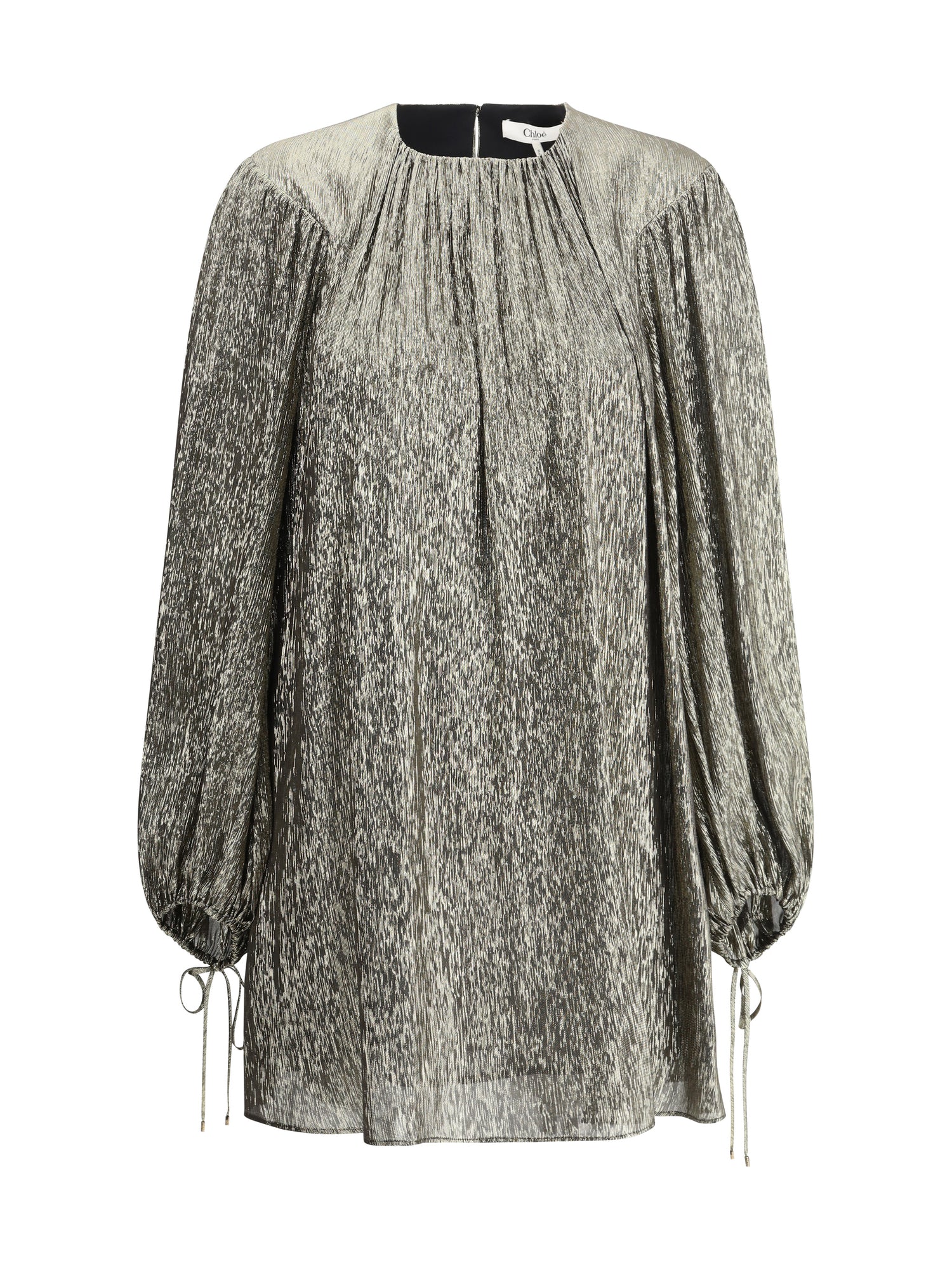 CHLOÉ 38 silk lamé mini dress