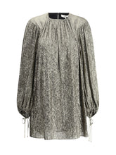 CHLOÉ 38 silk lamé mini dress