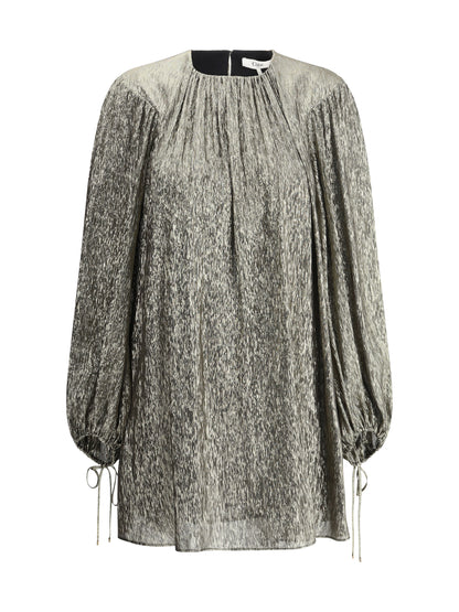 CHLOÉ 38 silk lamé mini dress