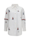 oversized sailboat-embroidered shirt