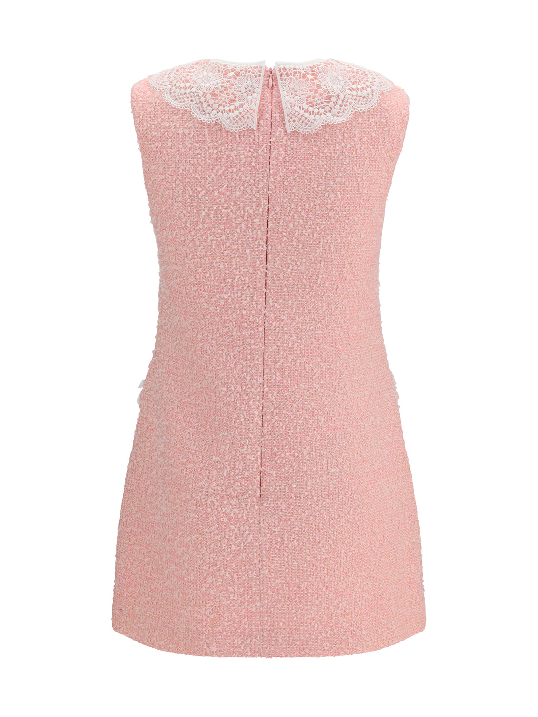 SELF-PORTRAIT 6 bouclé mini dress with lace collar 